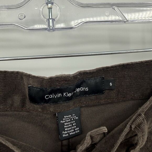 Calvin Klein Jeans Brown Corduroy Pants Size 6 Y2k Style Business Casual Cotton - Picture 5 of 11